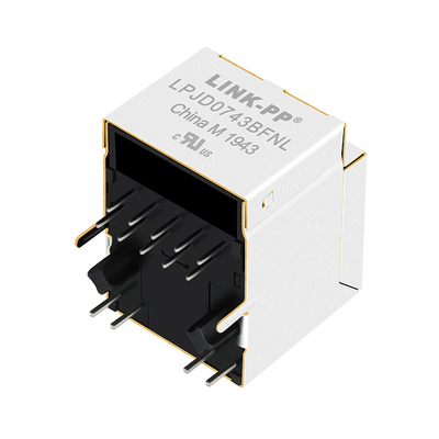 HFJV1-1G41-L11RL 1000 Base-T RJ45 ম্যাগনেটিক্স LPJD0743BFNL সহ উল্লম্ব জ্যাক