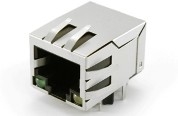 JXD0-0025NL ডান কোণ RJ45 সংযোজক LED 1000 বেস-টি সঙ্গে Cat5e জন্য
