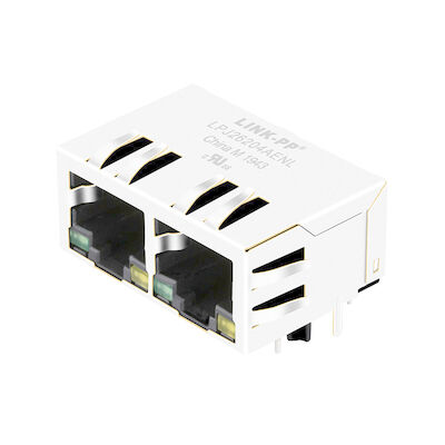 LPJ26204AENL Rj45 ডুয়াল পোর্ট ম্যাগজ্যাক, 10/100 বিটি সংযোগকারী ক্রস প্লাস J8064D628ANL