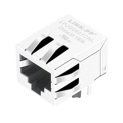 LED Emi ফিঙ্গার ছাড়া HR901131C একক পোর্ট RJ45 মডুলার জ্যাক LPJG0801CNL RJ45