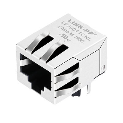 RB1-105B8K1A চৌম্বক RJ45 জ্যাক 10 / 100Base- টি ট্যাব ডাউন PCB জ্যাক