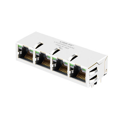 JG0-0026NL 100/1000 বেস-টি 1x4 পোর্ট ইন্ডাস্ট্রিয়াল ইথারনেট কানেক্টর ম্যাগনেটিক RJ45 জ্যাক