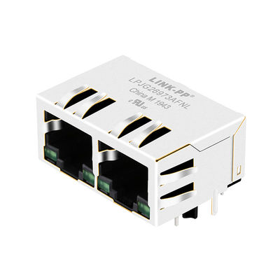 HFJ12-1G16ER-L11RL ফাস্টজ্যাক 1x2 ট্যাব-ডাউন গঙ্গা গিগাবিট RJ45 W / LED