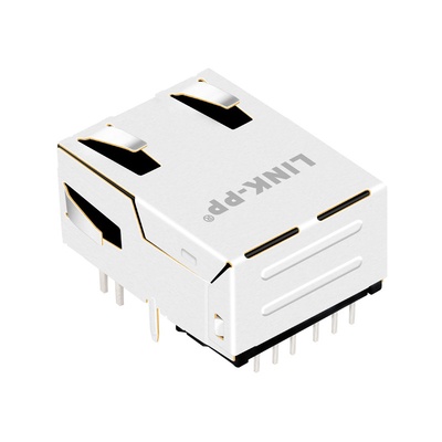 A829-1J1T-KM লো প্রোফাইল RJ45 জ্যাক 1000 বেস-টি ট্যাব আপ লেড শিল্ডেড 1X1 পোর্ট সহ