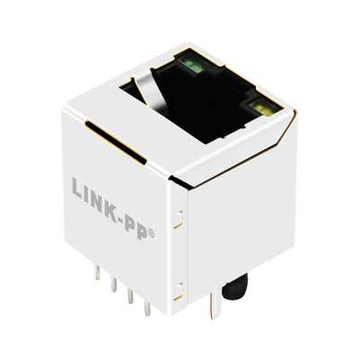 V8BR-1AX1-HT 1X1 পোর্ট ভার্টিক্যাল Rj45 জ্যাক কানেক্টর 2.5G বেস-টি সবুজ/হলুদ LED সহ