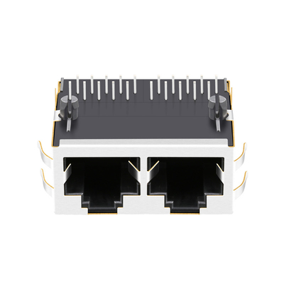 1x2 পোর্ট ট্যাব ডাউন 1000 বেস-টি Rj45 মহিলা সংযোগকারী LED ছাড়া 1840638-1