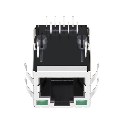 SI-80025-F 10/100 BASE-T 1x1 পোর্ট Rj45 নেটওয়ার্ক জ্যাক ট্যাব আপ সবুজ / সবুজ LEDs সহ ঢাল