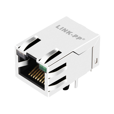 JXT7-1139NL 10G বেস-টি ট্যাব আপ 1 পোর্ট Rj45 জ্যাক সংযোগকারী ডান কোণ YG/G LEDs সহ ঢাল