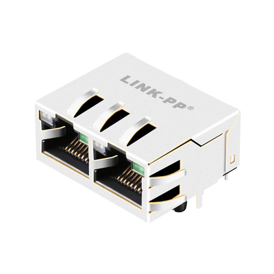 JTL-U1003NL 10G বেস-টি ট্যাব আপ শিল্ডেড 1x2 পোর্ট Rj45 জ্যাক সঙ্গে সবুজ - হলুদ / সবুজ LEDs