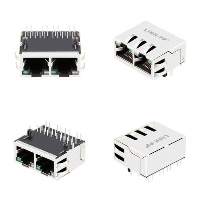 10G বেস-টি 1x2 পোর্ট JTL-U1001NL ট্যাব UP হোল Rj45 ল্যান জ্যাকের মাধ্যমে সবুজ-হলুদ / সবুজ LEDs সহ