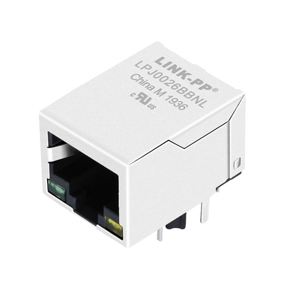 HFJ11-S026E-S1LS12 10/100 বেস-টি সবুজ / হলুদ Led 1x1 পোর্ট RJ45 ইথারনেট ম্যাগজ্যাক
