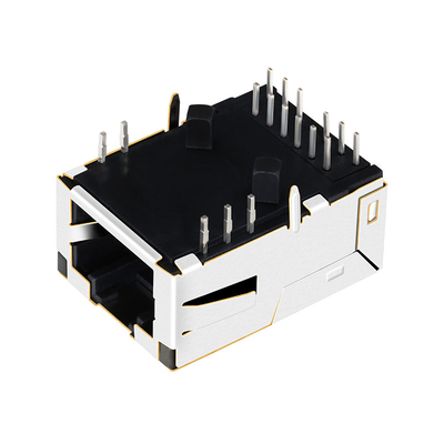 LPJK7036-1A98NL 1000 বেস-টি 1x1 পোর্ট লো প্রোফাইল RJ45 সংযোগকারী ট্যাব UP LED সহ