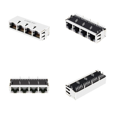 2250083-1 1x4 পোর্ট RJ45 ম্যাগনেটিক সংযোগকারী 10G বেস-টি ট্যাব আপ GO/GO লাইটপাইপের সাথে