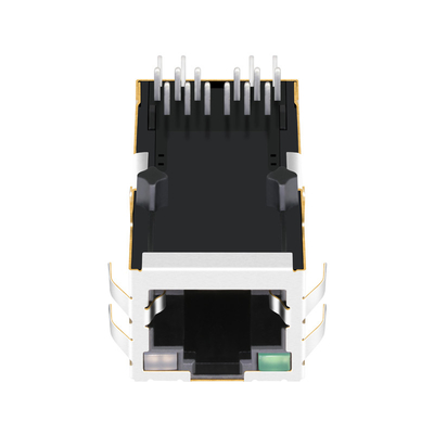 0826-1L1T-57-F 10/100BASE-T POE একক পোর্ট RJ45 ম্যাগজ্যাক ট্যাব আপ G/GY Led সহ