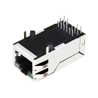1-1840744-8 গিগাবিট RJ45 জ্যাক ফিমেল কানেক্টর 12PIN 1000 BASE-T সবুজ/সবুজ ও কমলা LED