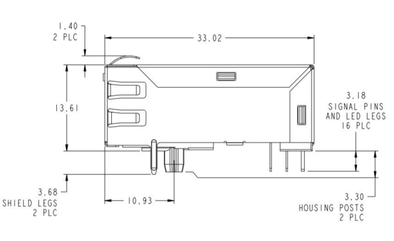 1-1840784-1 গিগাবিট 1000base-T Rj45 ইন্টিগ্রেটেড কানেক্টর মডিউল ট্যাব আপ
