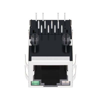 08B0-1K1T-06-F 10/100BASE-T ম্যাগনেটিক Rj45 জ্যাক 1X1 পোর্ট ট্যাব আপ YG/G Led