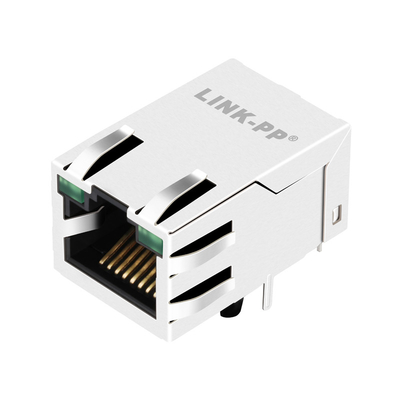 0875-1G1T-P2 একক পোর্ট 10/100BASE-T মডুলার জ্যাক rj45 6 পিন ট্যাব আপ সবুজ/সবুজ LED