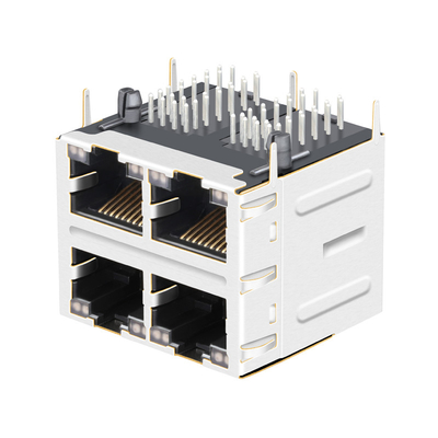 JT5-2210NL 10G Base-T 2x2 Port Rj45 Jacks JT5-2210NL 12p8c THT LedS সহ