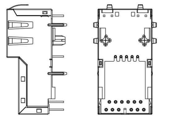 J1V-U2100NL 1000BASE-T উল্লম্ব RJ45 ইথারনেট সংযোগকারী POE টপ এন্ট্রি Y/GG Led