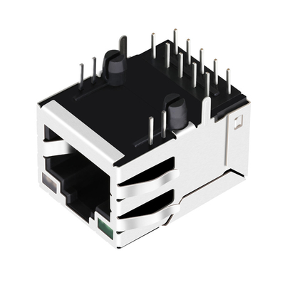 J0G-0210NL 1X1 পোর্ট 1000BASE-T সাইড এন্ট্রি RJ45 ম্যাগজ্যাক ট্যাব আপ 12PIN G/OG নেতৃত্বে