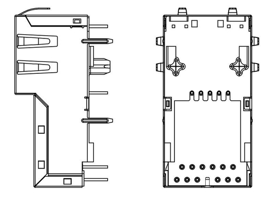 J1V-U7000NL 10GBASE-T 1X1 পোর্ট উল্লম্ব RJ45 সংযোগকারী 4PAIR POE 60W টপ এন্ট্রি