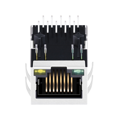 JXD0-9015NL 1000 BASE-TX ট্যাব ডাউন সবুজ/হলুদ LED 10PIN RJ45 ম্যাগজ্যাক সাইড এন্ট্রি