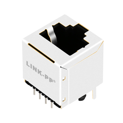 JXD2-9001NL 100BASE-T 1X1 পোর্ট উল্লম্ব RJ45 জ্যাক 8PIN টপ এন্ট্রি কোন LED