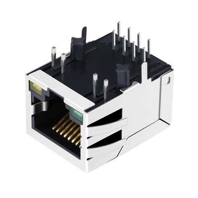 ARJM11A3-009-AB-ER2 100 BASE-T সিঙ্গেল পোর্ট RJ45 ম্যাগনেটিক্স জ্যাক ট্যাব নিচে G/Y Led সহ