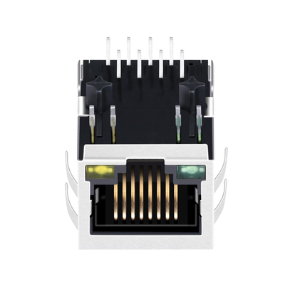 ARJM11A1-009-AB-EW2 100 BASE-T 8P8C একক পোর্ট RJ45 ম্যাগনেটিক সংযোগকারী ট্যাব ডাউন