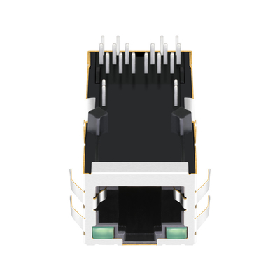 PoE++ অ্যাপ্লিকেশনের জন্য JGCG1T1004PW-GG RJ45 সংযোগকারী 10G বেস-টি ইন্টিগ্রেটেড ম্যাগনেটিক্স