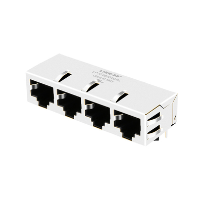 LED 1x4 পোর্ট ইথারনেট RJ45 জ্যাক 100 বেস-টি ট্যাব ডাউন LPJF46204CNL ছাড়া J8064E64NL